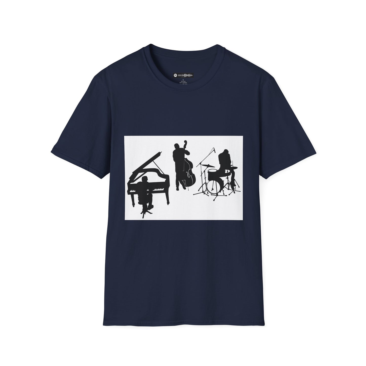 10% Off at checkout - Jazz Trio Silhouette T-Shirt — Piano, Bass & Drums Music Tee