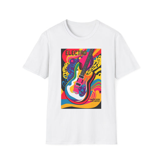 Electro Guitar Poster T-Shirt — Retro Psychedelic Music Tee