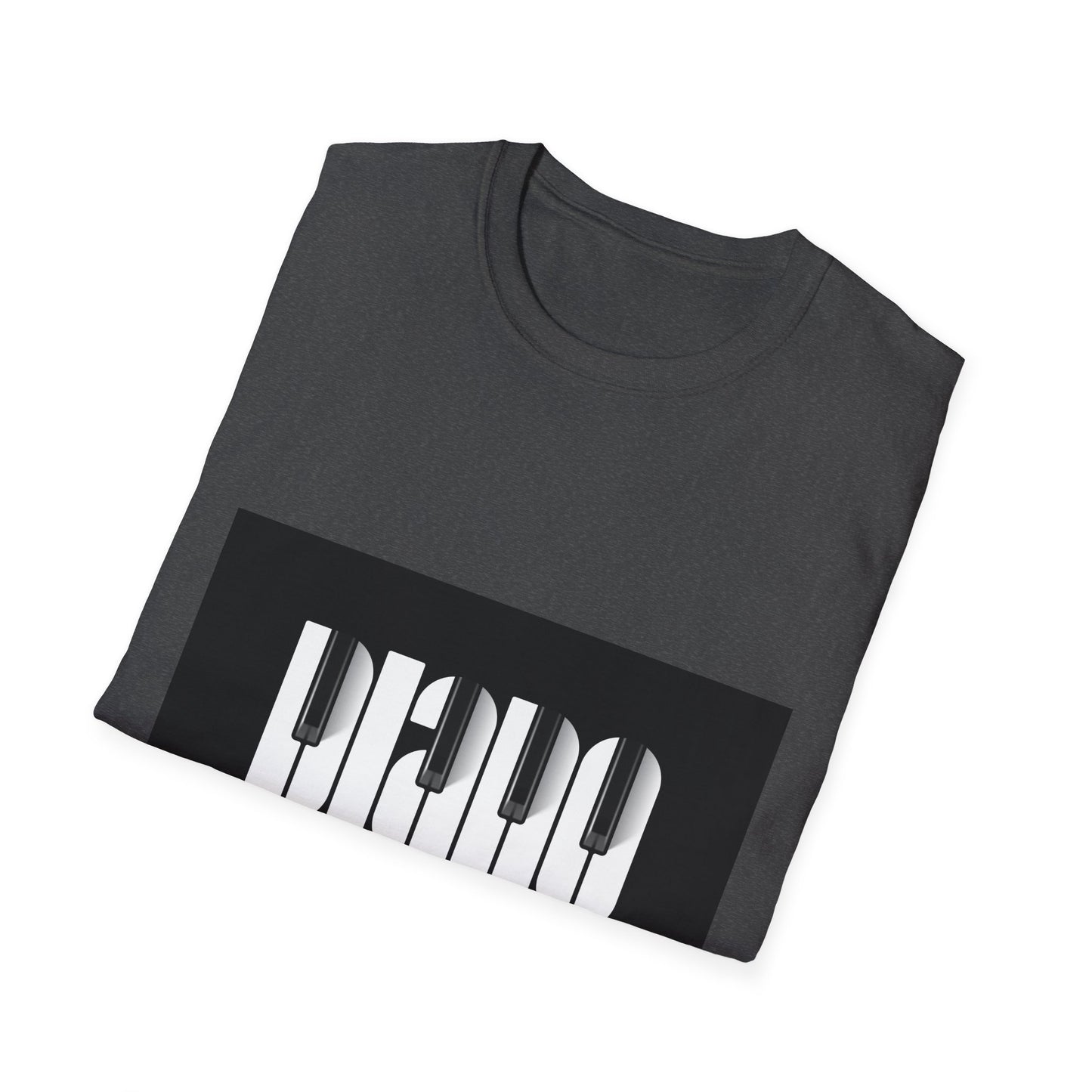 10%OFF at checkout! - Piano Retro Logo T-Shirt — Minimalist Black & White Music Tee