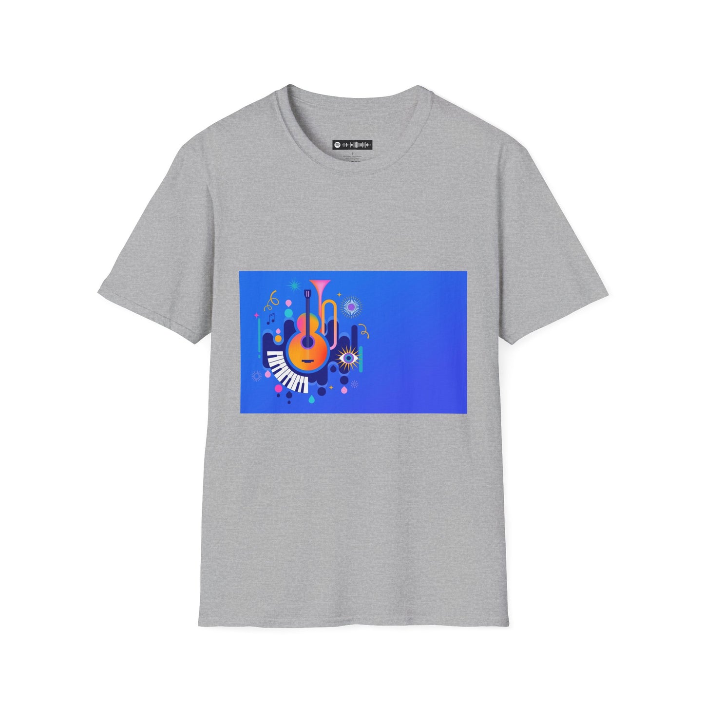 10% Off at checkout - Music Festival Graphic T-Shirt — Colorful Guitar & Instruments Design