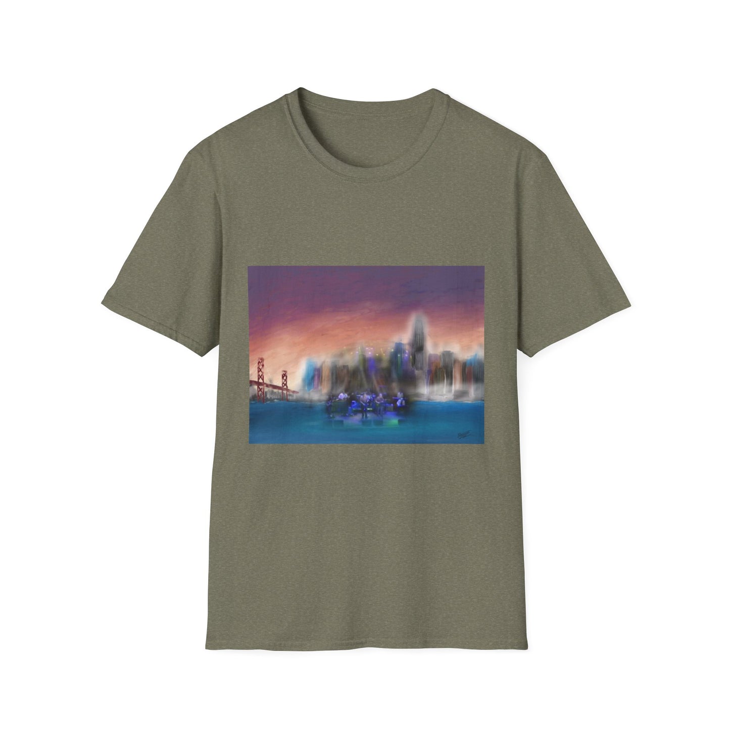 10%OFF at checkout! - Big City Band City Skyline Sunset T-Shirt — Blurred Nightscape Graphic Tee