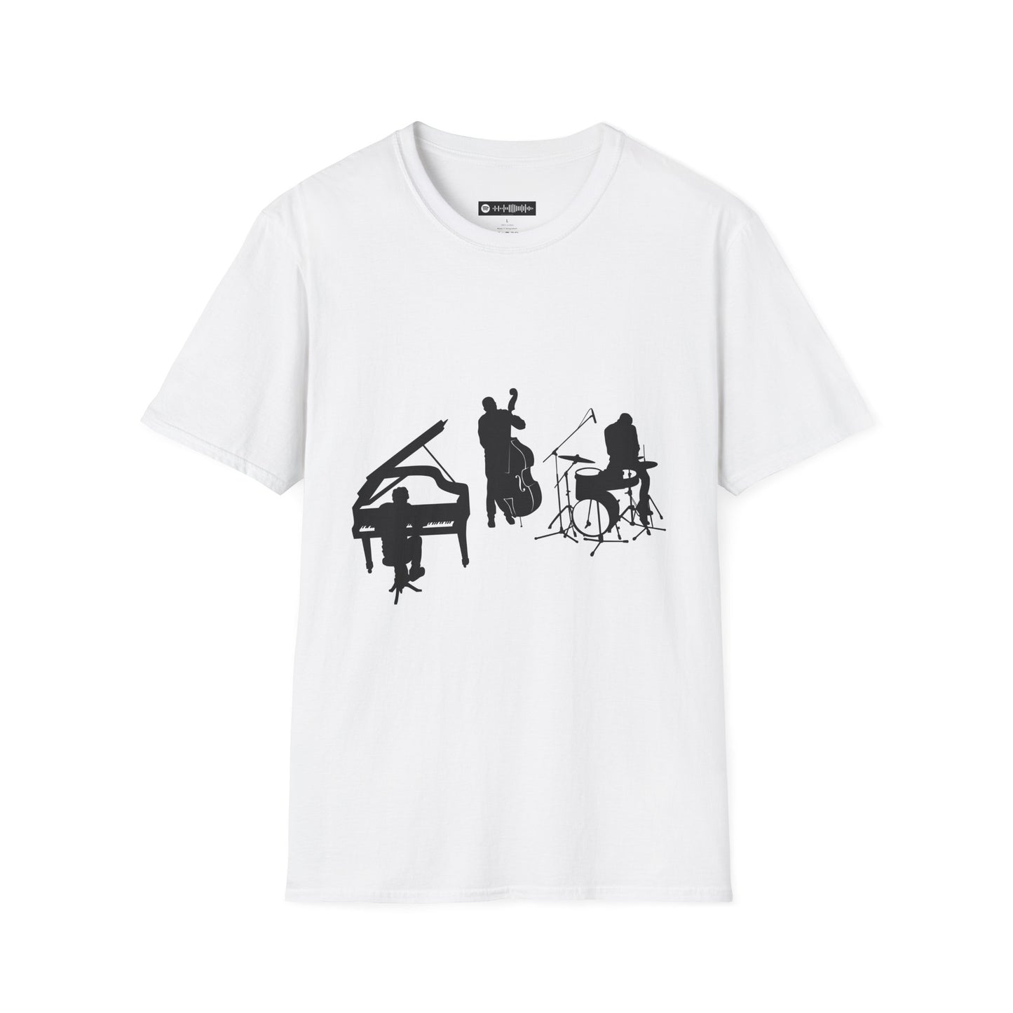 10% Off at checkout - Jazz Trio Silhouette T-Shirt — Piano, Bass & Drums Music Tee