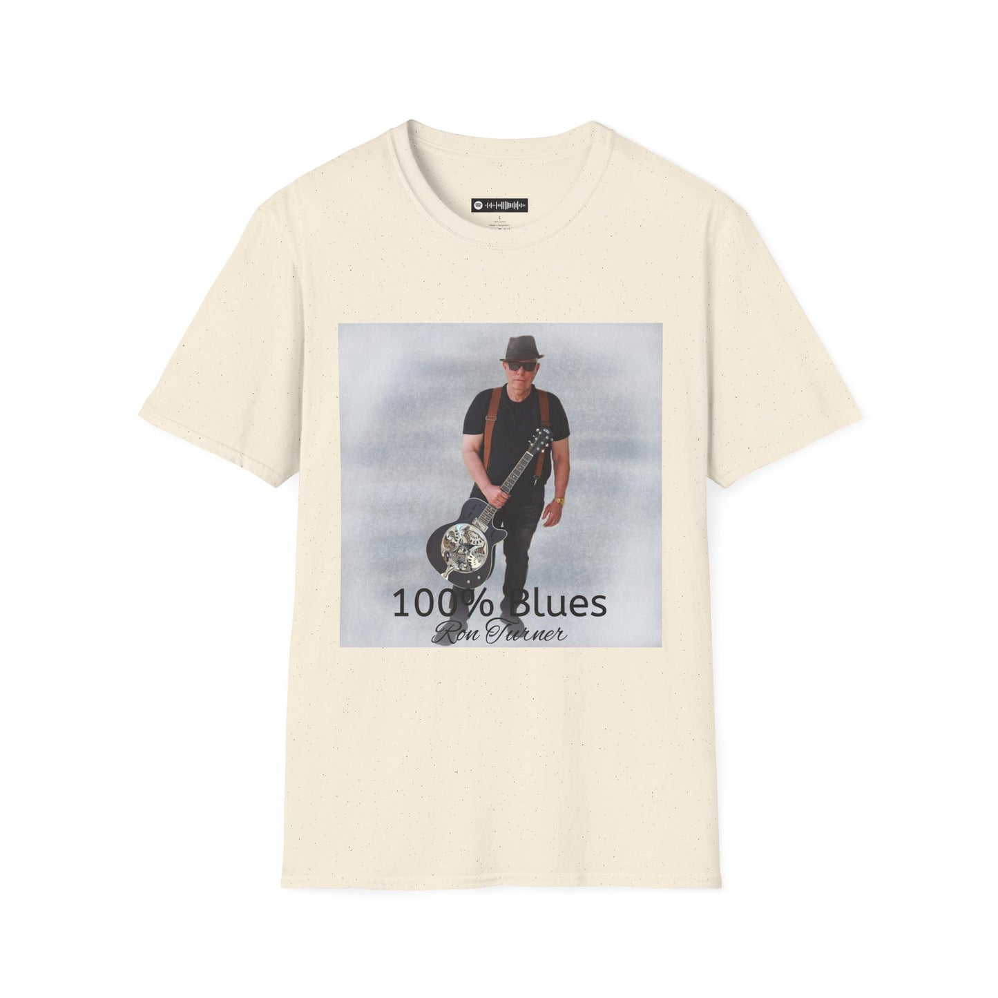 Blues Guitarist T-Shirt – “100% Blues” Vintage Music Tee