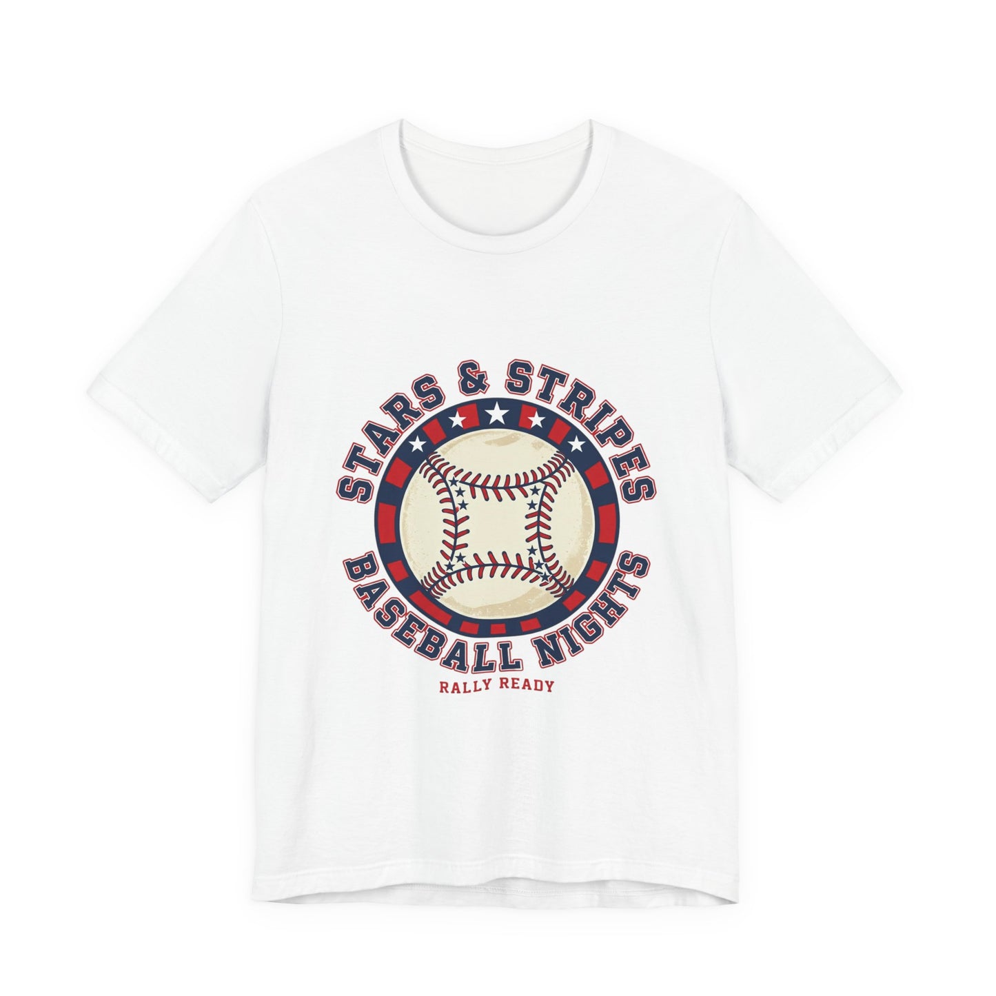10%OFF at checkout! - Stars & Stripes Baseball Nights Tee | patriotic baseball graphic, vintage ballpark aesthetic