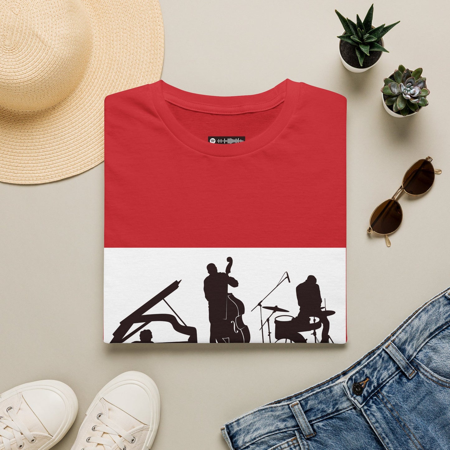 10% Off at checkout - Jazz Trio Silhouette T-Shirt — Piano, Bass & Drums Music Tee