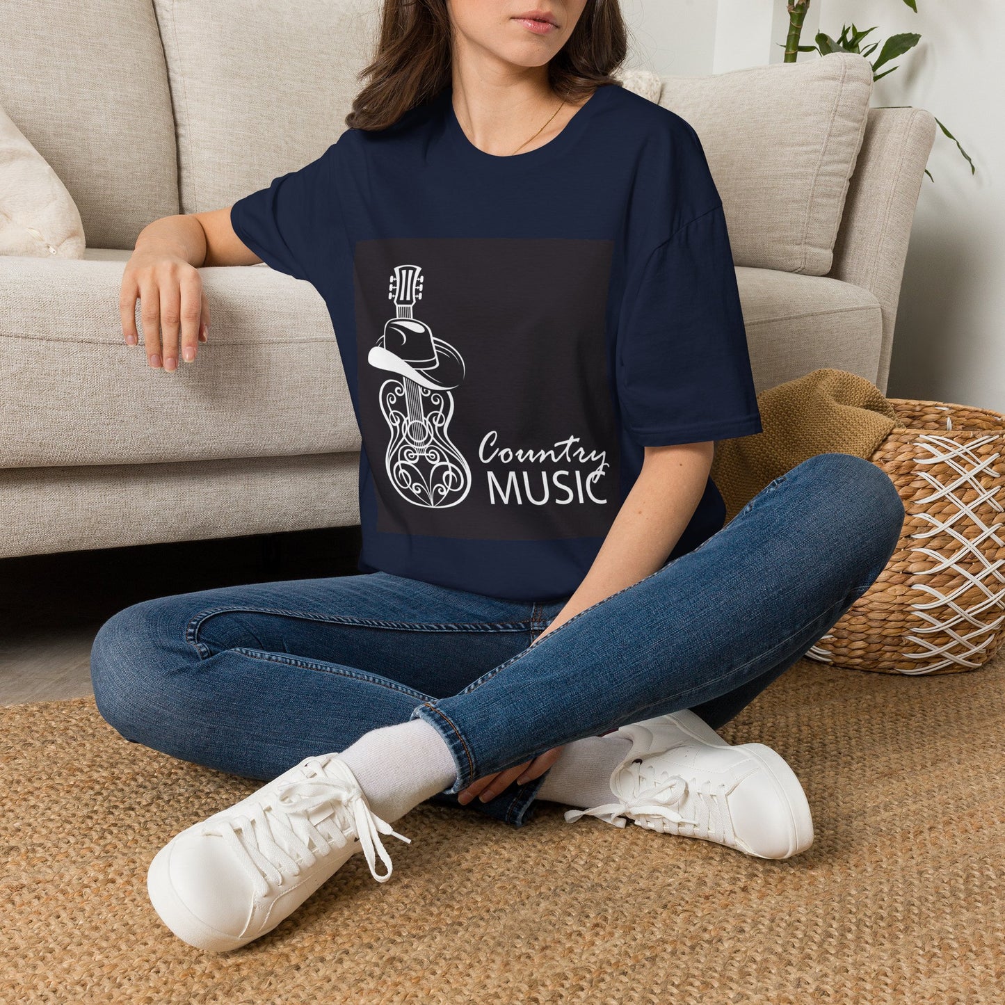 10% Off at checkout - Country Music T-Shirt — Guitar & Cowboy Hat Design