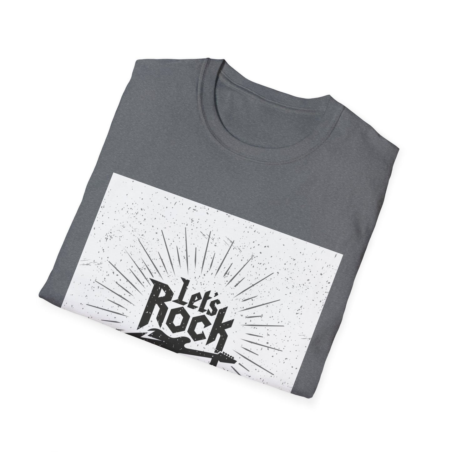 10%OFF at checkout! - Let's Rock T-Shirt — Vintage Guitar Graphic Tee for Music Lovers