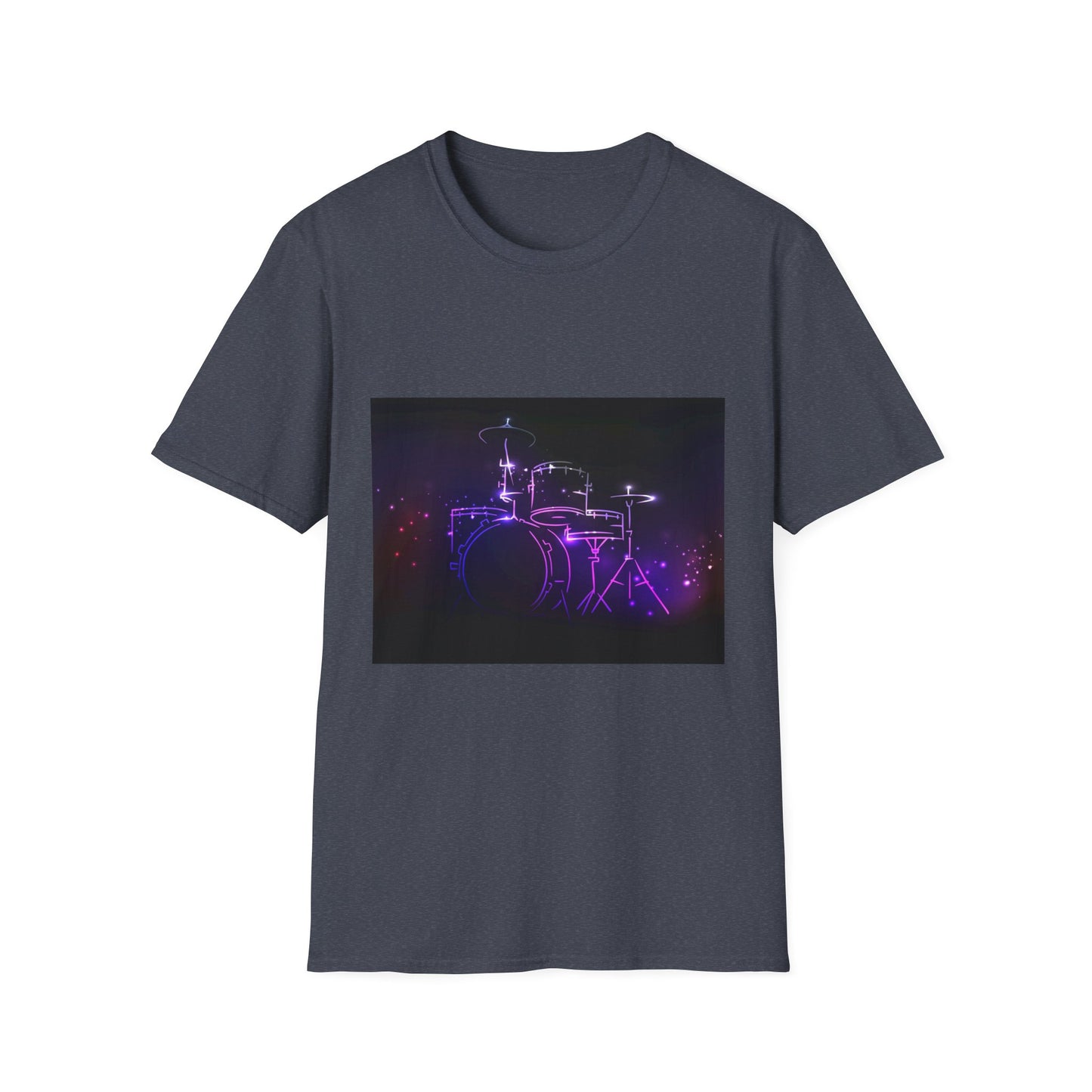 10%OFF at checkout! - Drummer Neon Lights T-Shirt — Purple Glow Drum Set Tee