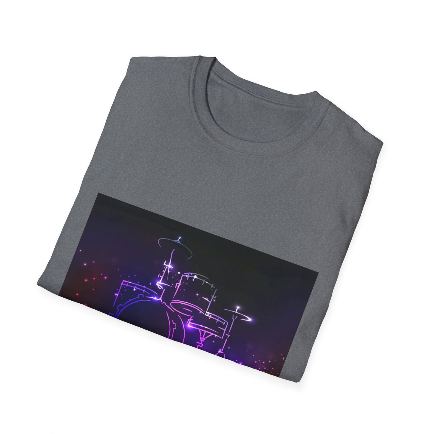 10%OFF at checkout! - Drummer Neon Lights T-Shirt — Purple Glow Drum Set Tee