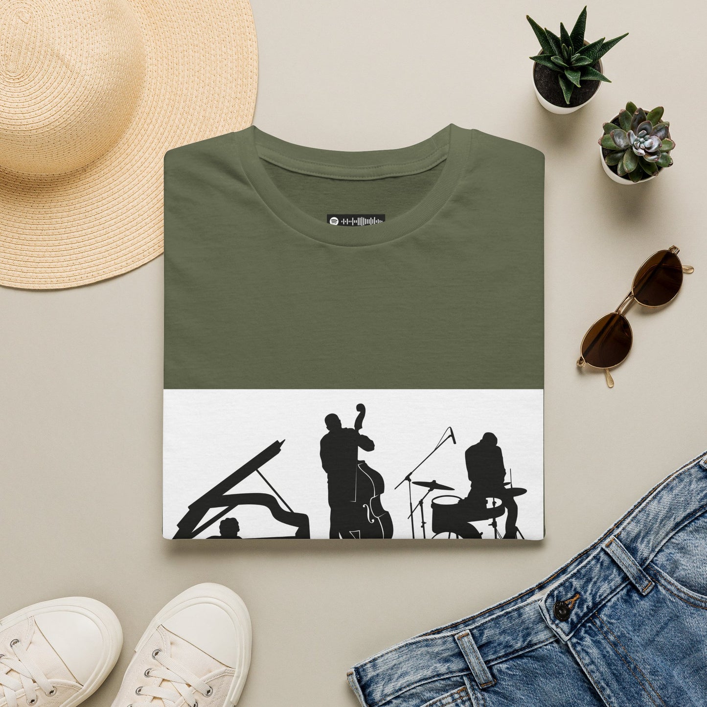 10% Off at checkout - Jazz Trio Silhouette T-Shirt — Piano, Bass & Drums Music Tee
