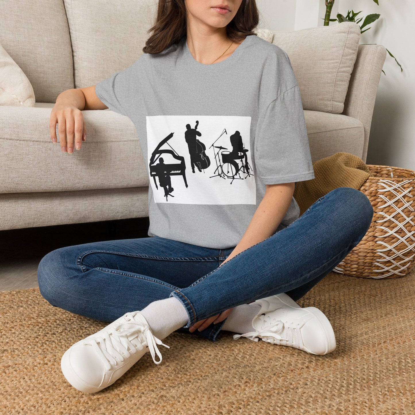 10% Off at checkout - Jazz Trio Silhouette T-Shirt — Piano, Bass & Drums Music Tee