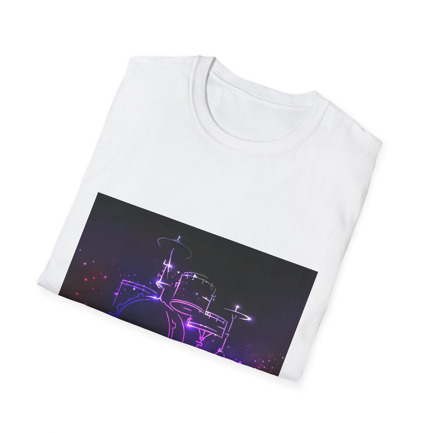 10%OFF at checkout! - Drummer Neon Lights T-Shirt — Purple Glow Drum Set Tee