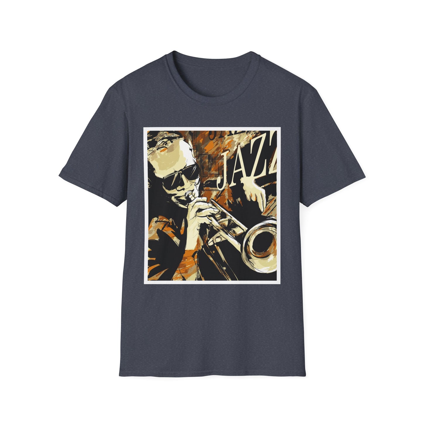 Jazz Trumpet Graphic T-Shirt — Vintage Sax/Trumpet Music Tee