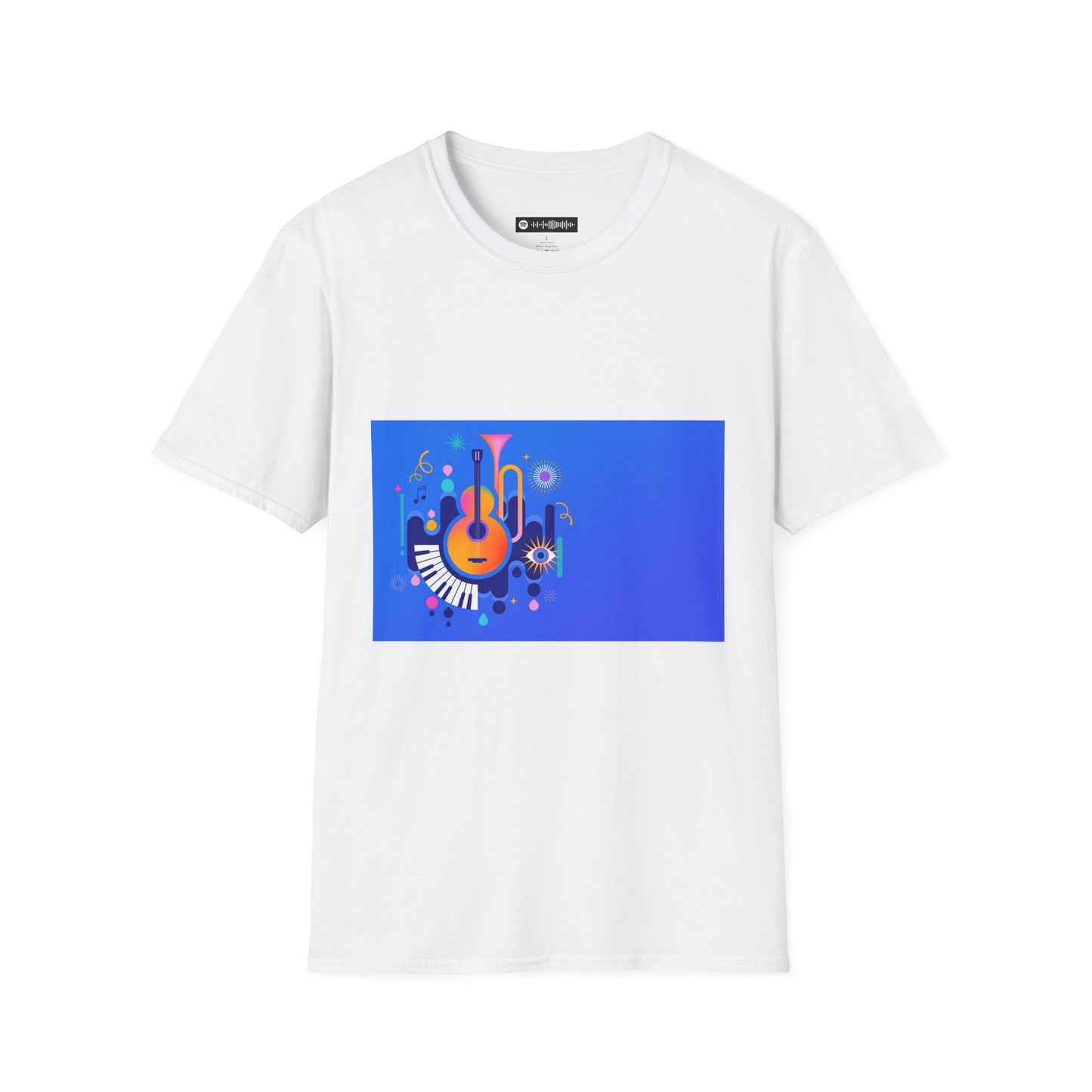 10% Off at checkout - Music Festival Graphic T-Shirt — Colorful Guitar & Instruments Design