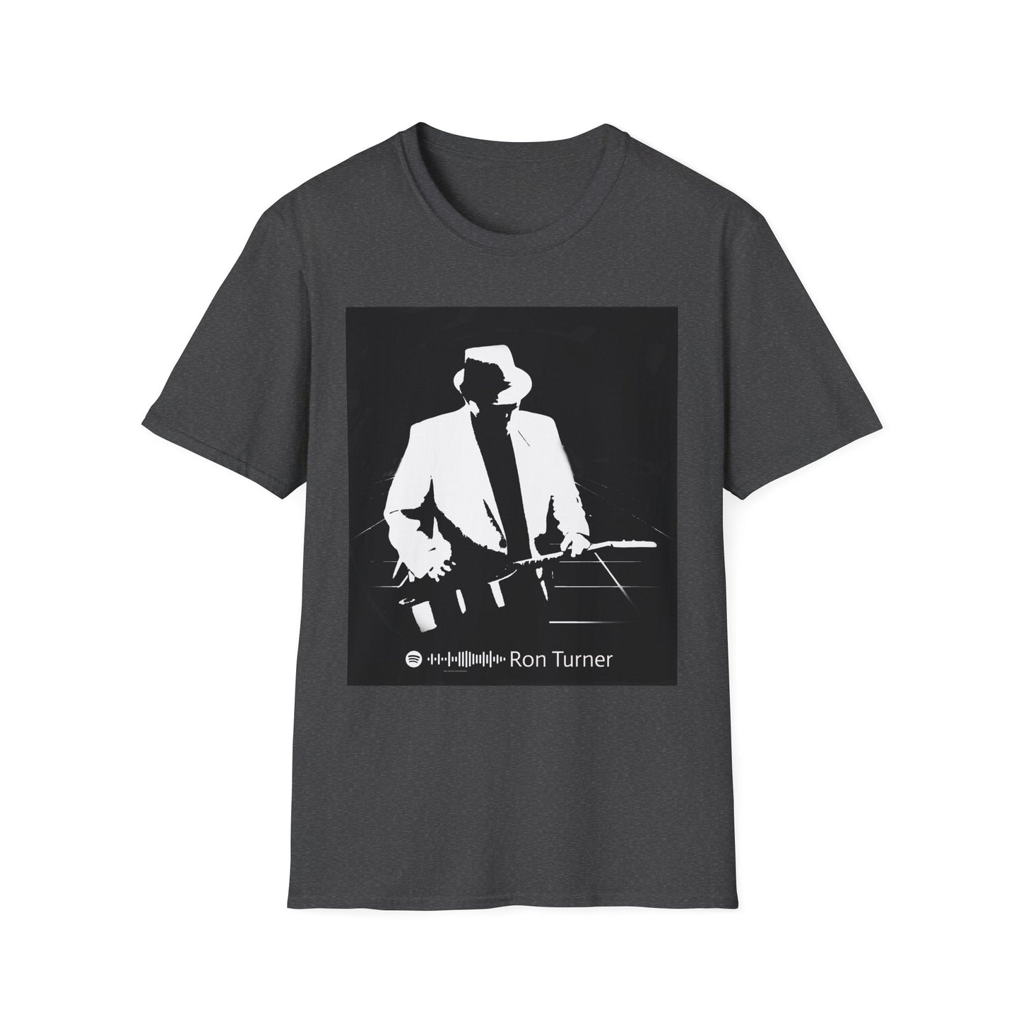10%OFF at checkout! - Slide Guitarist Ron Turner Blues Artist Silhouette T-Shirt — Vintage Band Music Tee