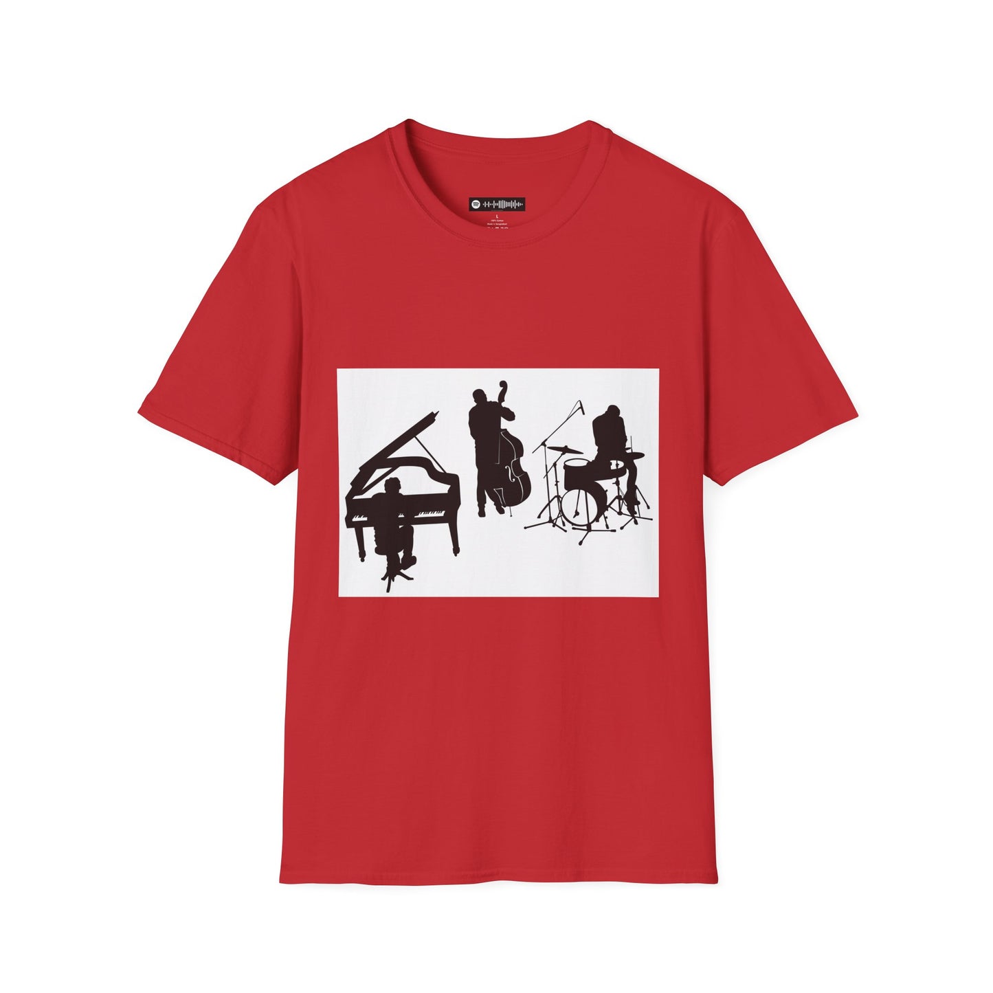 10% Off at checkout - Jazz Trio Silhouette T-Shirt — Piano, Bass & Drums Music Tee