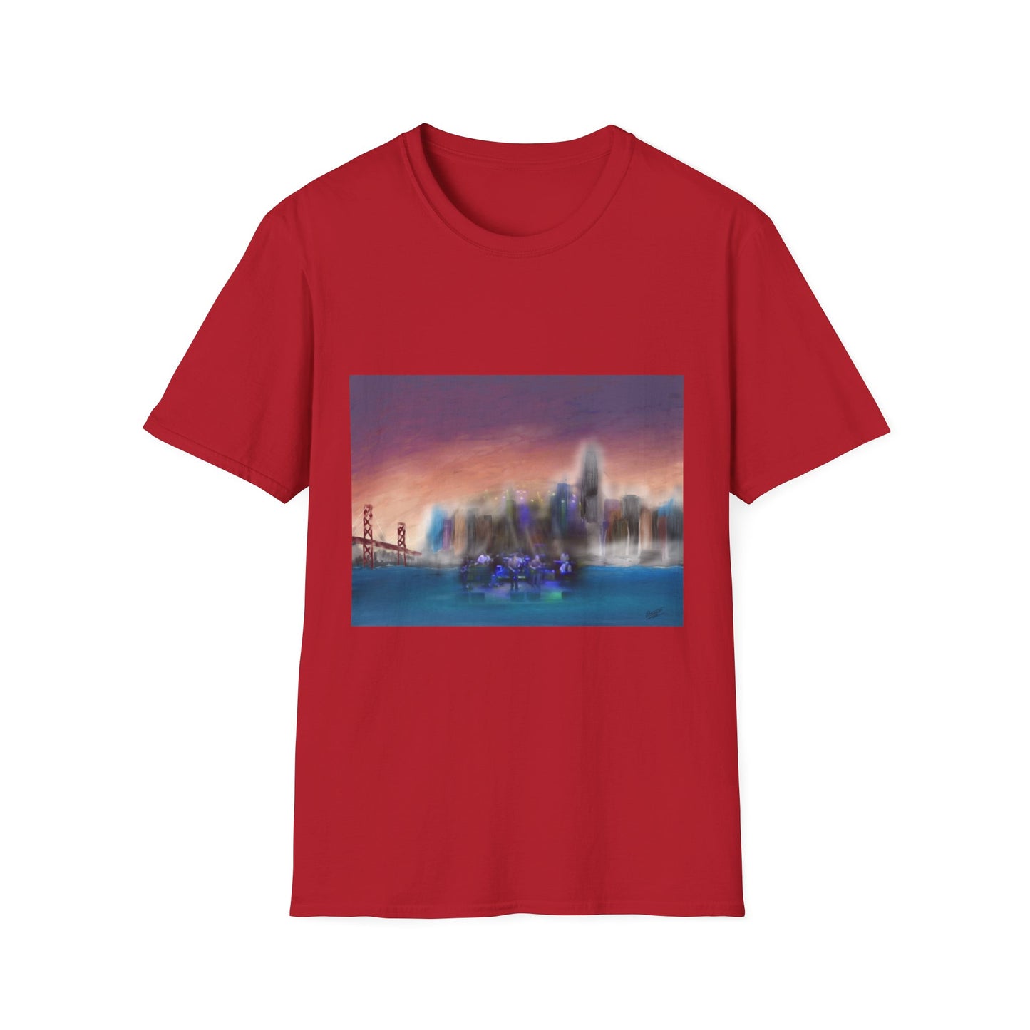 10%OFF at checkout! - Big City Band City Skyline Sunset T-Shirt — Blurred Nightscape Graphic Tee