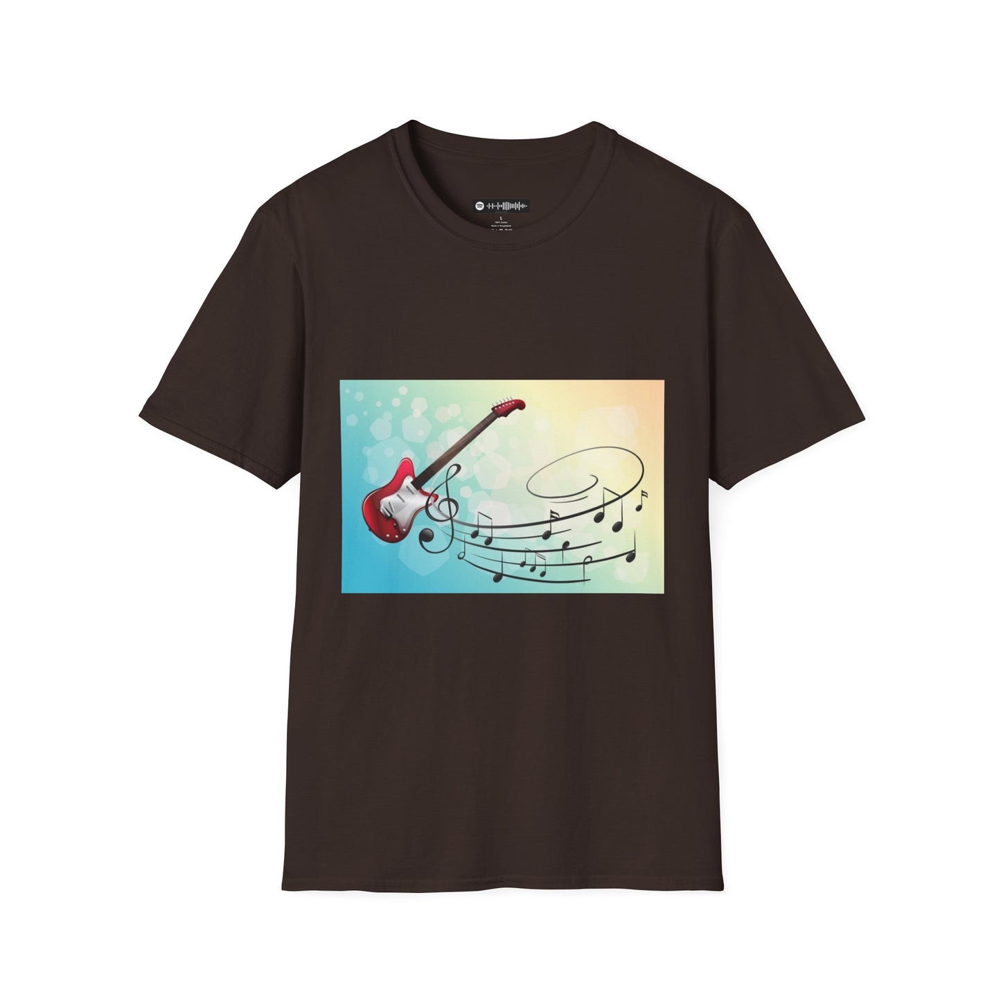 10% Off at checkout - Electric Guitar Music Tee — Colorful Musical Notes Graphic T-Shirt