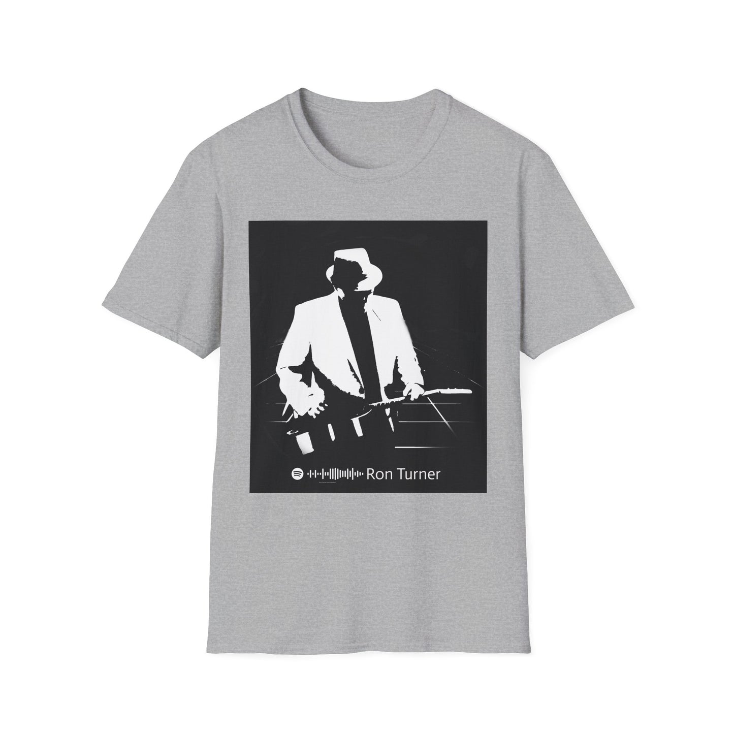 10%OFF at checkout! - Slide Guitarist Ron Turner Blues Artist Silhouette T-Shirt — Vintage Band Music Tee