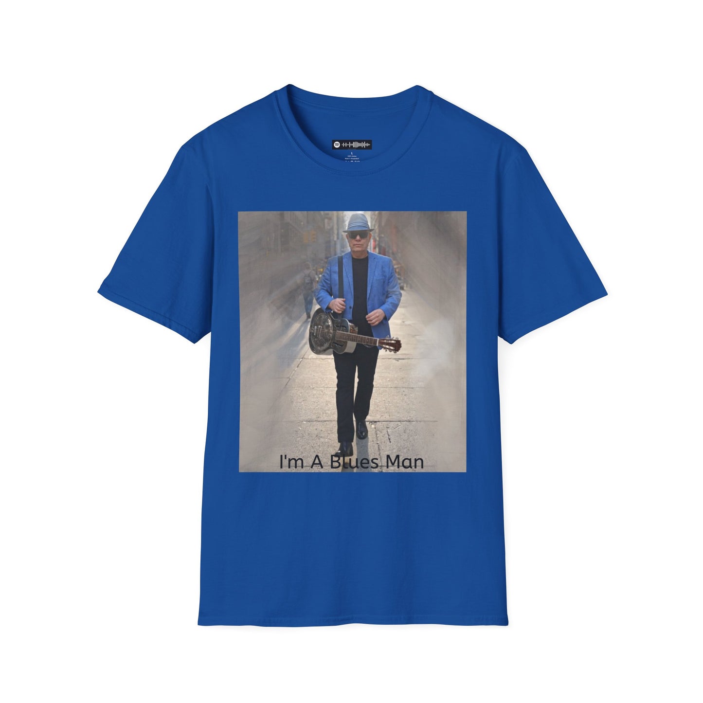 10% Off at checkout! - T-Shirt — 'I'm A Blues Man' Guitarist Photo Tee