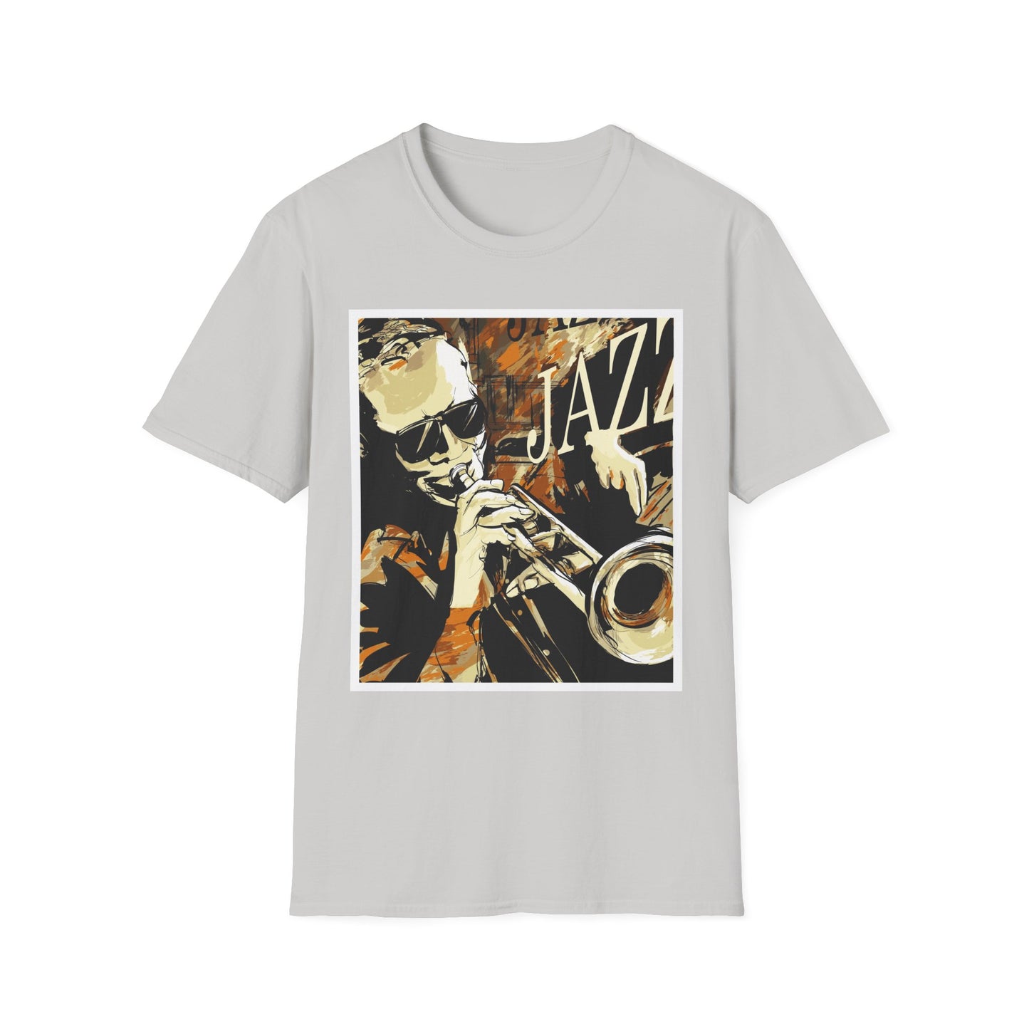 Jazz Trumpet Graphic T-Shirt — Vintage Sax/Trumpet Music Tee