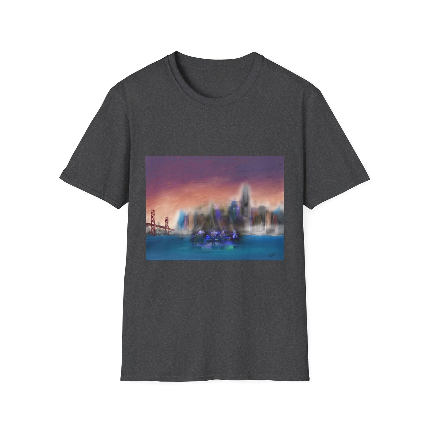 10%OFF at checkout! - Big City Band City Skyline Sunset T-Shirt — Blurred Nightscape Graphic Tee