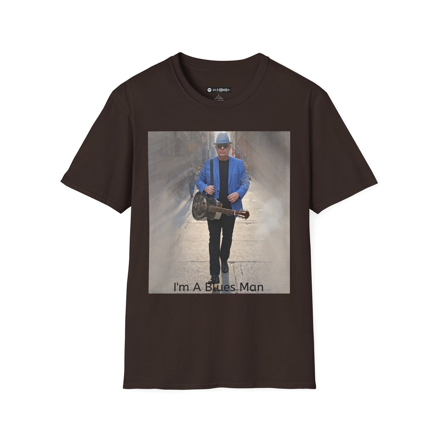10% Off at checkout! - T-Shirt — 'I'm A Blues Man' Guitarist Photo Tee