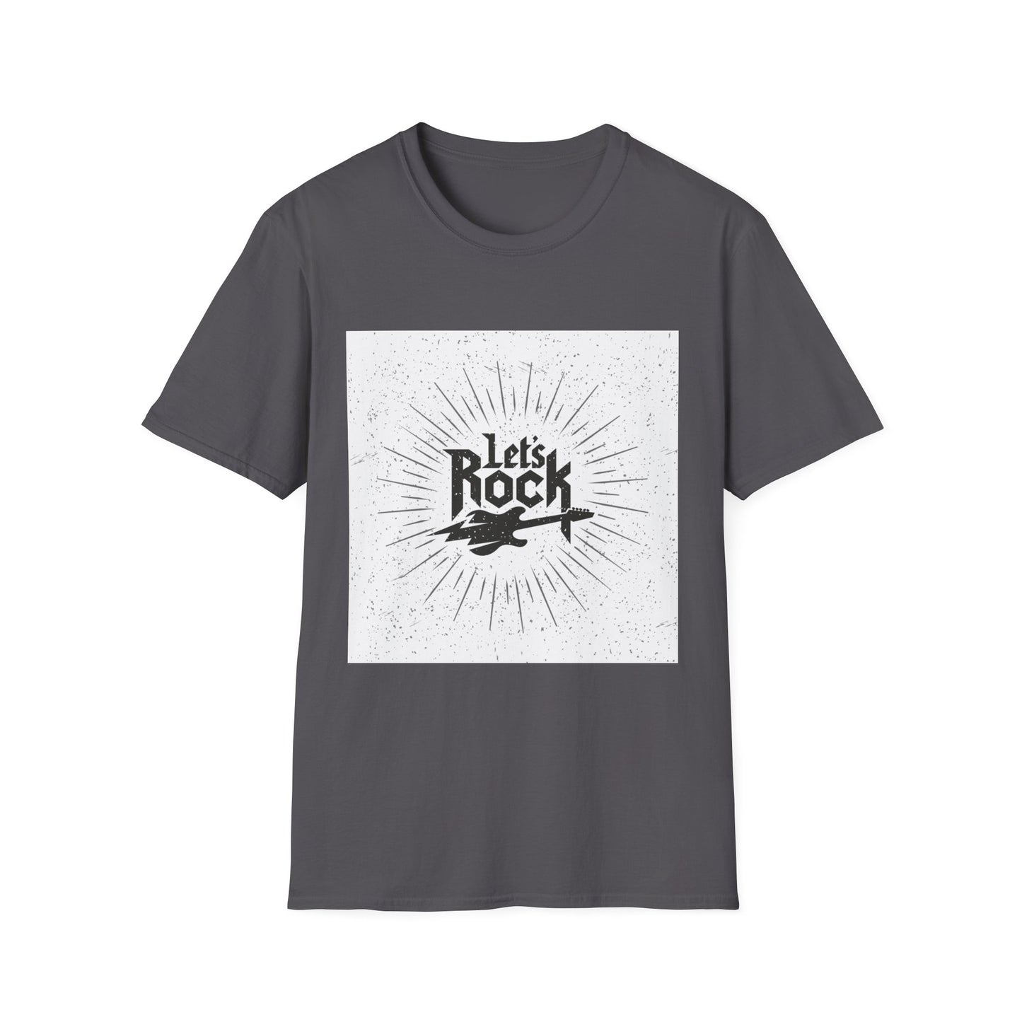 10%OFF at checkout! - Let's Rock T-Shirt — Vintage Guitar Graphic Tee for Music Lovers