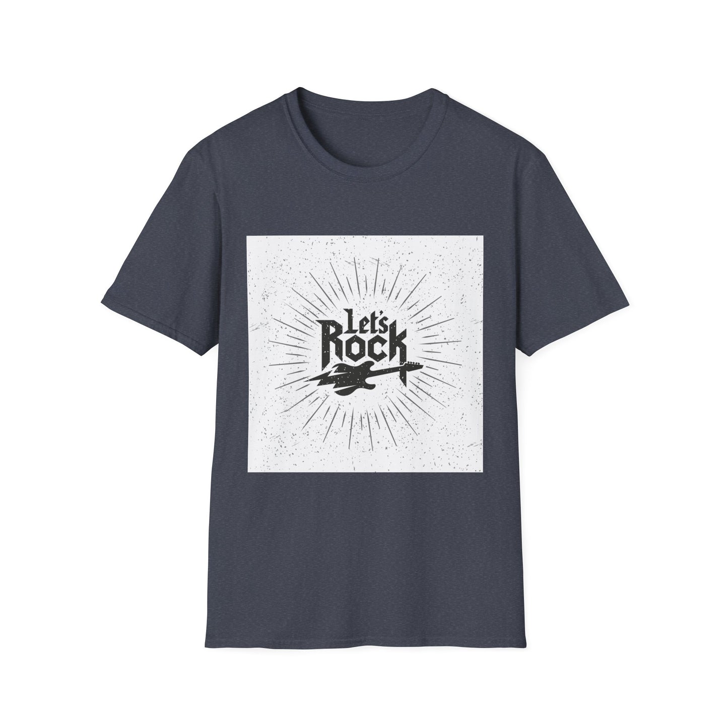 10%OFF at checkout! - Let's Rock T-Shirt — Vintage Guitar Graphic Tee for Music Lovers