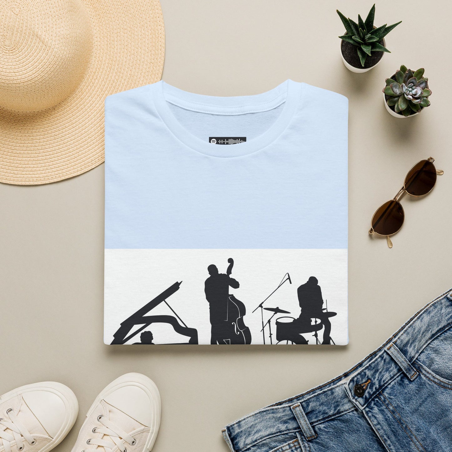 10% Off at checkout - Jazz Trio Silhouette T-Shirt — Piano, Bass & Drums Music Tee