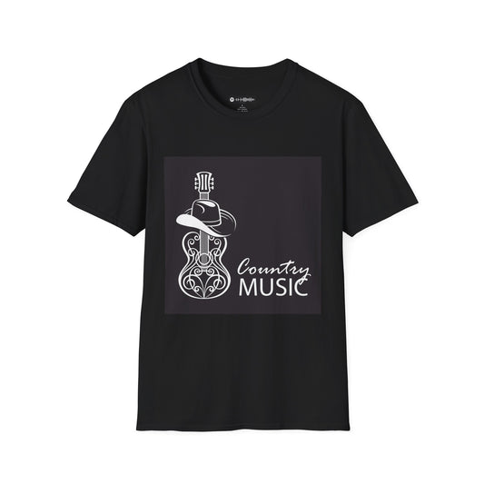 10% Off at checkout - Country Music T-Shirt — Guitar & Cowboy Hat Design