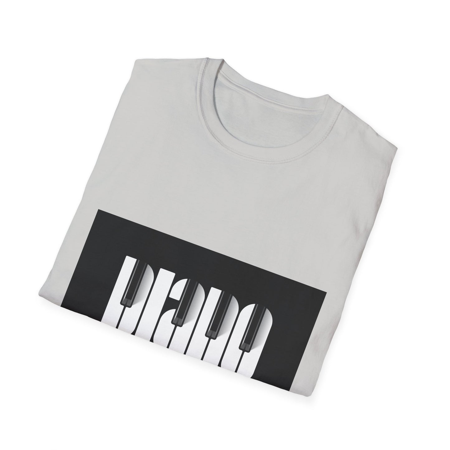 10%OFF at checkout! - Piano Retro Logo T-Shirt — Minimalist Black & White Music Tee
