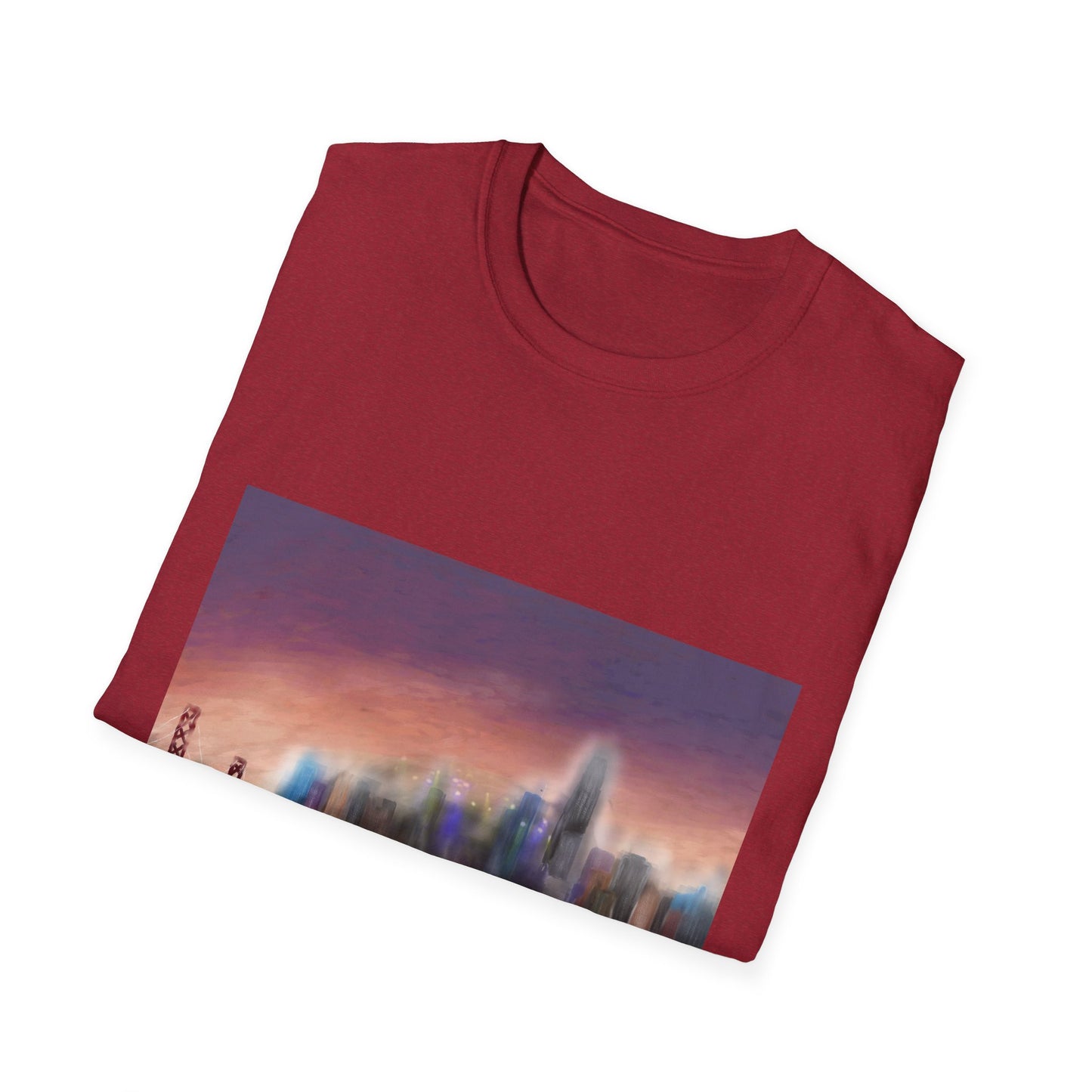 10%OFF at checkout! - Big City Band City Skyline Sunset T-Shirt — Blurred Nightscape Graphic Tee