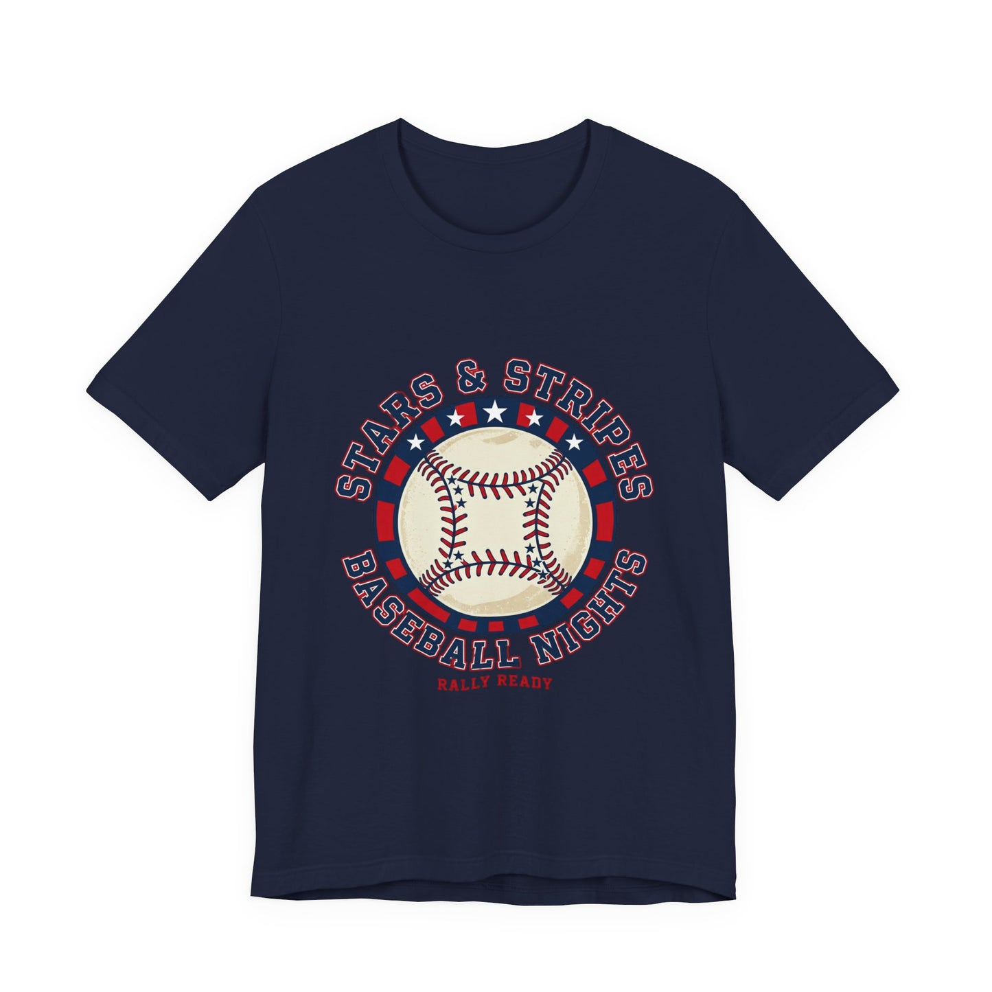 10%OFF at checkout! - Stars & Stripes Baseball Nights Tee | patriotic baseball graphic, vintage ballpark aesthetic