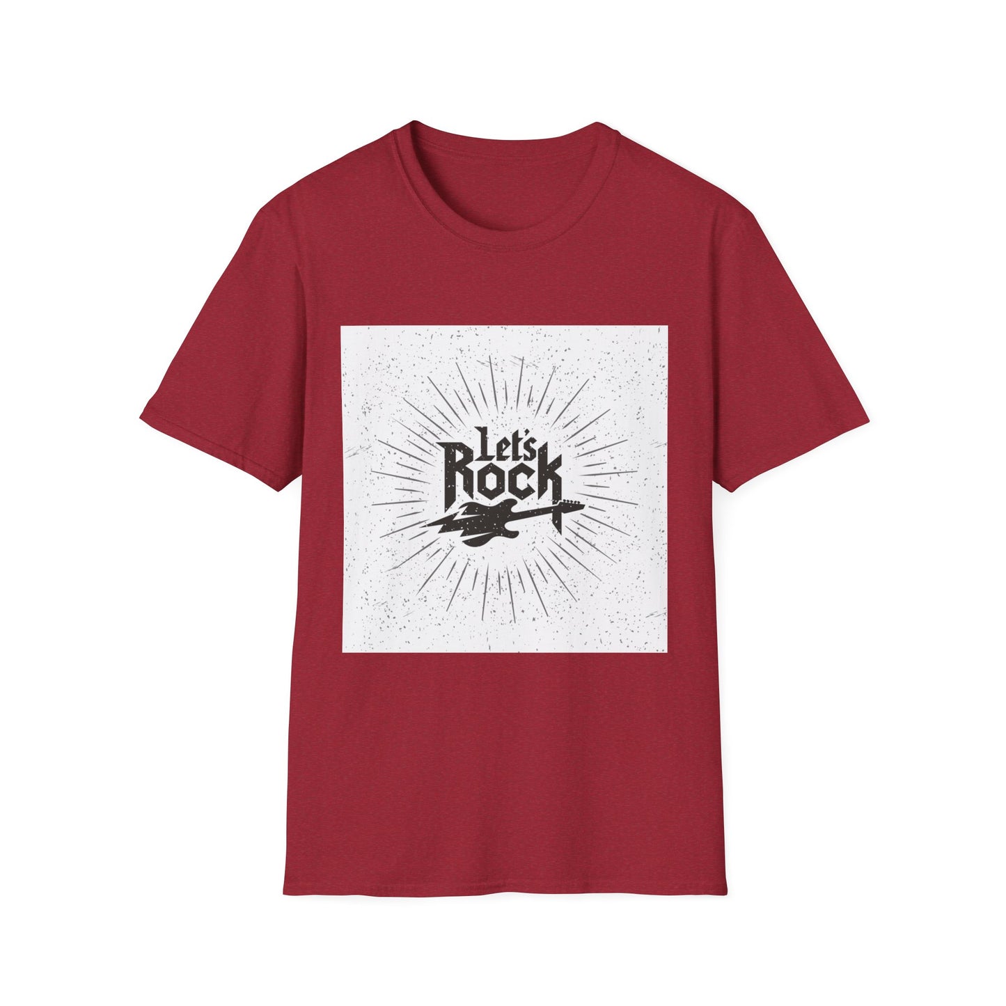 10%OFF at checkout! - Let's Rock T-Shirt — Vintage Guitar Graphic Tee for Music Lovers