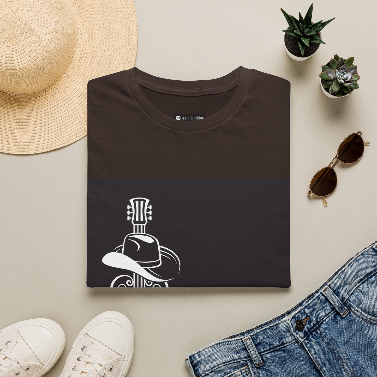 10% Off at checkout - Country Music T-Shirt — Guitar & Cowboy Hat Design
