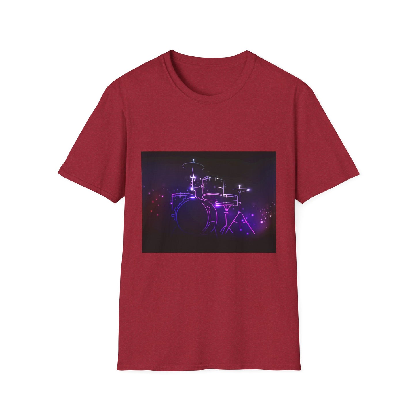 10%OFF at checkout! - Drummer Neon Lights T-Shirt — Purple Glow Drum Set Tee