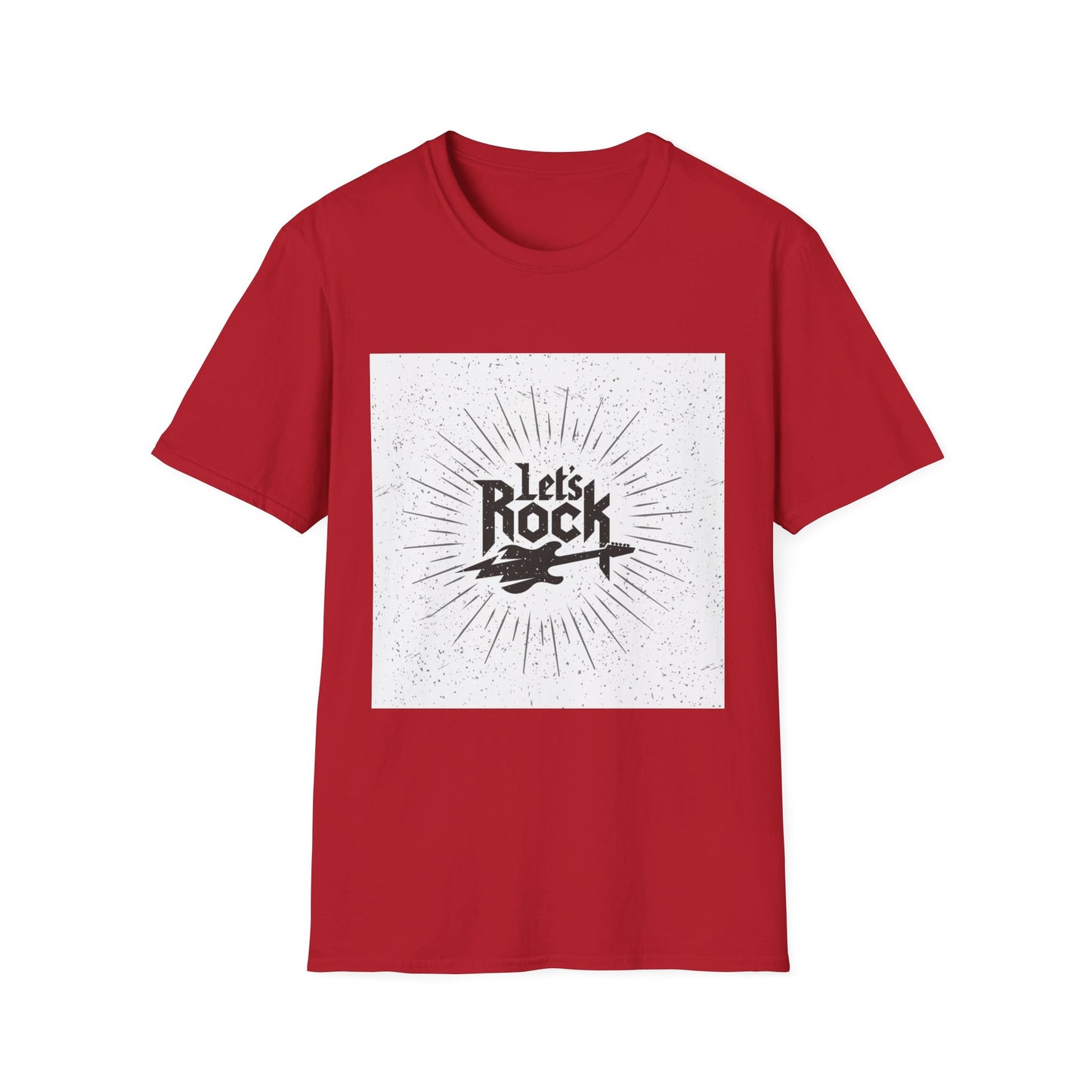 10%OFF at checkout! - Let's Rock T-Shirt — Vintage Guitar Graphic Tee for Music Lovers