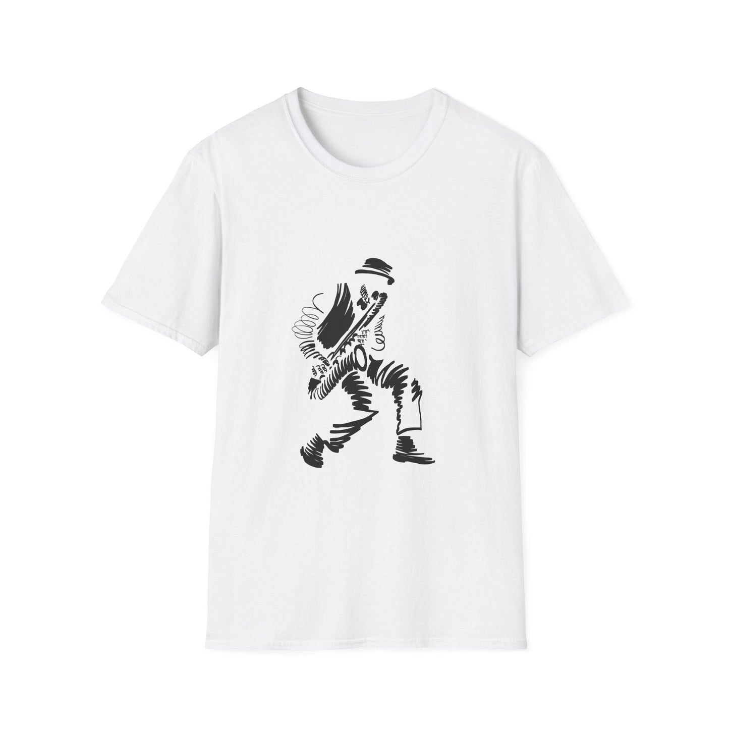 10%OFF at checkout! - Saxophone Player Graphic T-Shirt — Jazz Musician Silhouette Tee