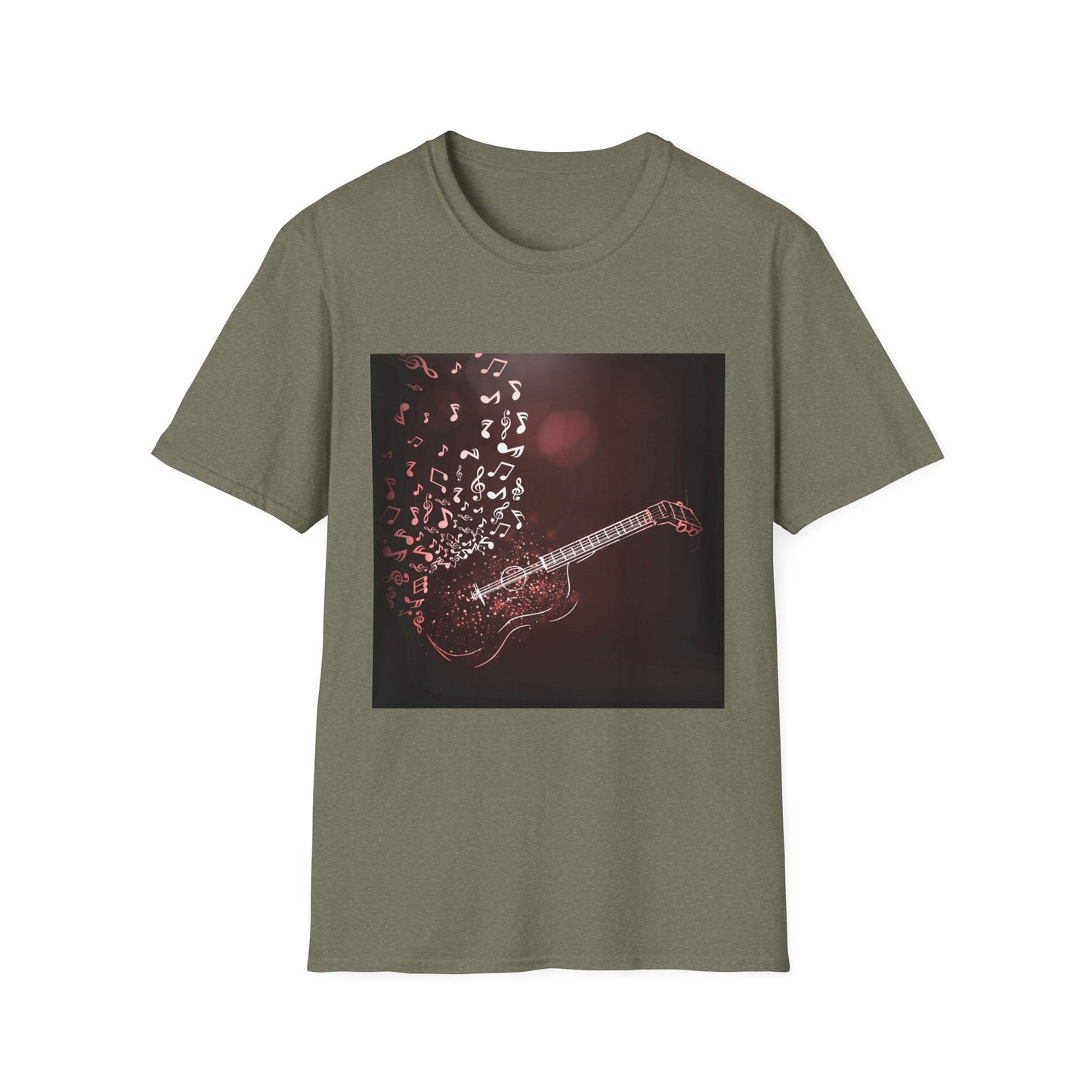 10%OFF at checkout! - Guitar Melody T-Shirt — Acoustic Guitar with Musical Notes Graphic