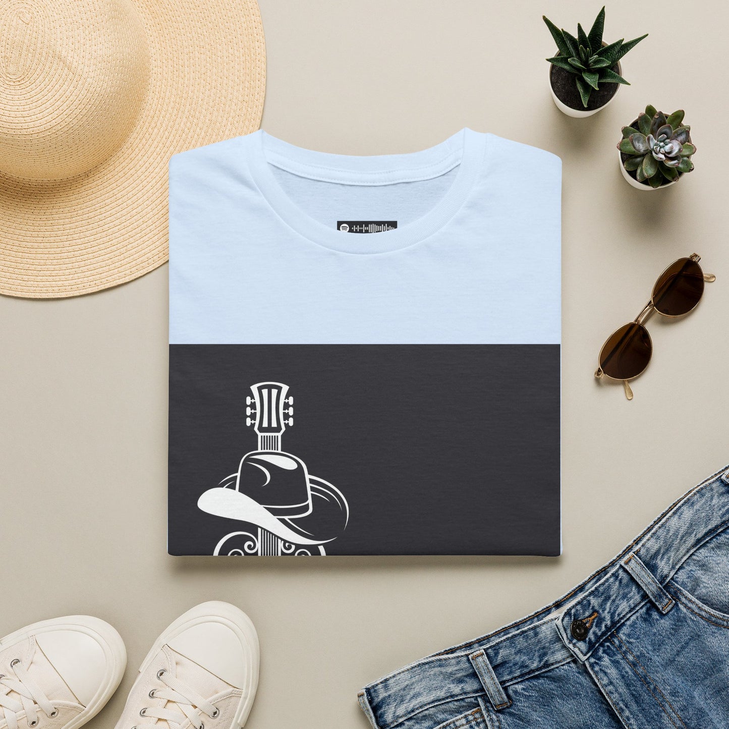 10% Off at checkout - Country Music T-Shirt — Guitar & Cowboy Hat Design