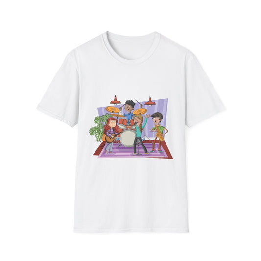 Indie Band Cartoon T-Shirt – Cute Live Music Graphic Tee