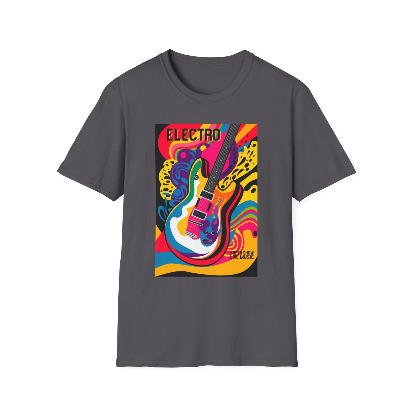 10%OFF at checkout! - Electro Guitar Poster T-Shirt — Retro Psychedelic Music Tee