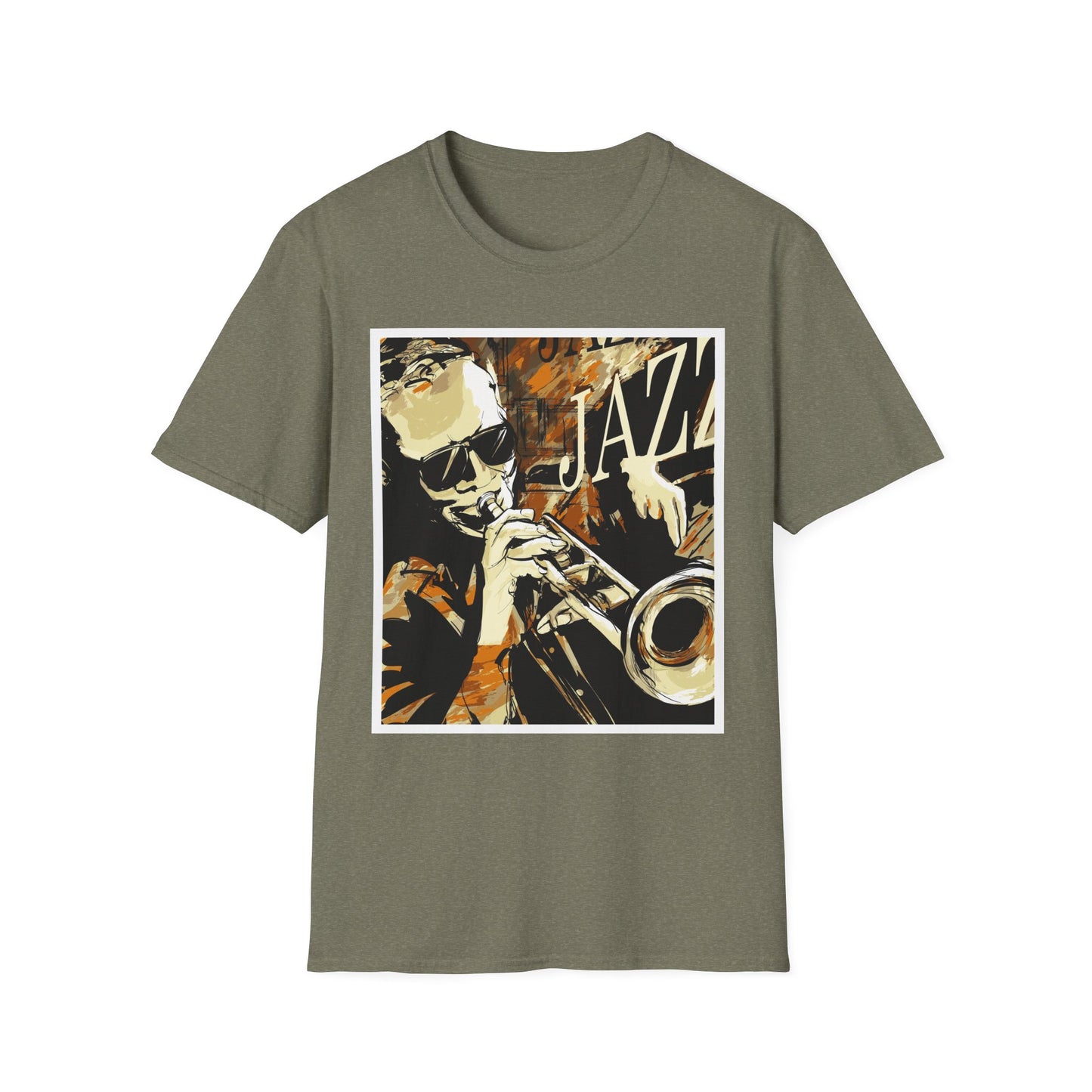 Jazz Trumpet Graphic T-Shirt — Vintage Sax/Trumpet Music Tee