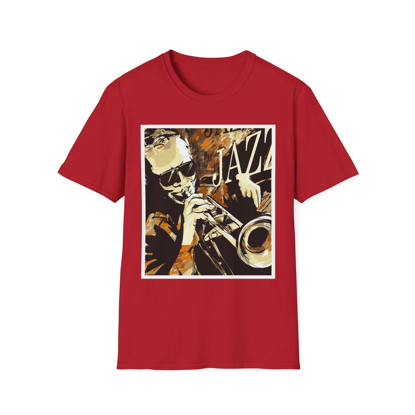 Jazz Trumpet Graphic T-Shirt — Vintage Sax/Trumpet Music Tee