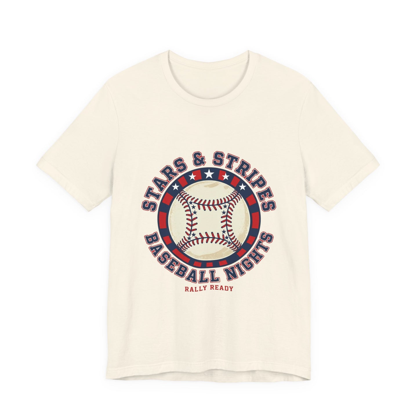 10%OFF at checkout! - Stars & Stripes Baseball Nights Tee | patriotic baseball graphic, vintage ballpark aesthetic