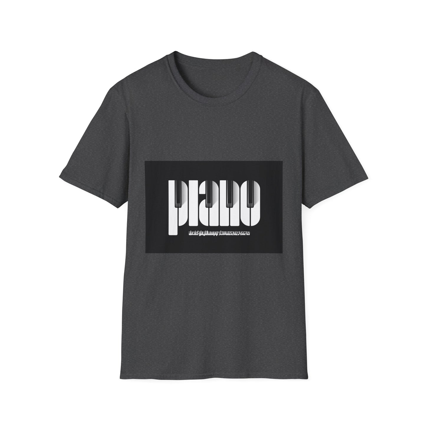 10%OFF at checkout! - Piano Retro Logo T-Shirt — Minimalist Black & White Music Tee