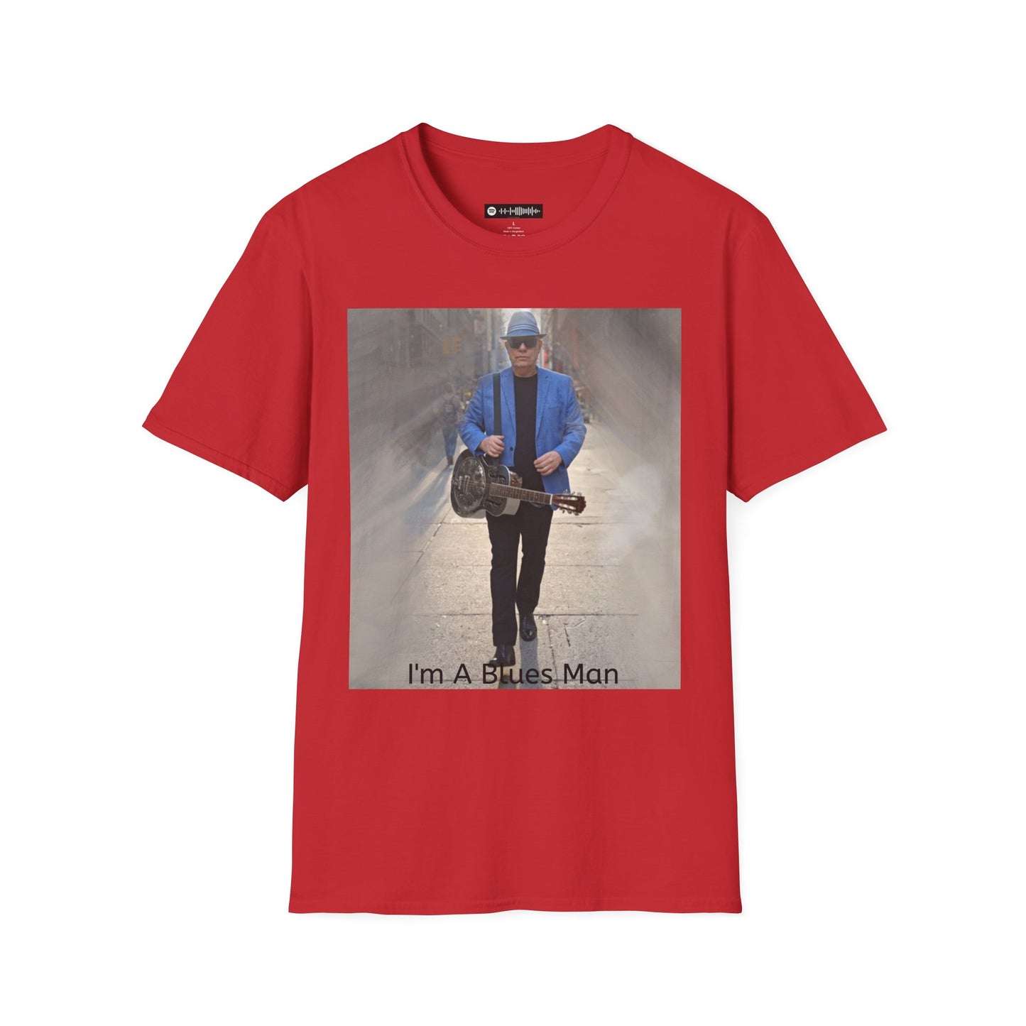 10% Off at checkout! - T-Shirt — 'I'm A Blues Man' Guitarist Photo Tee