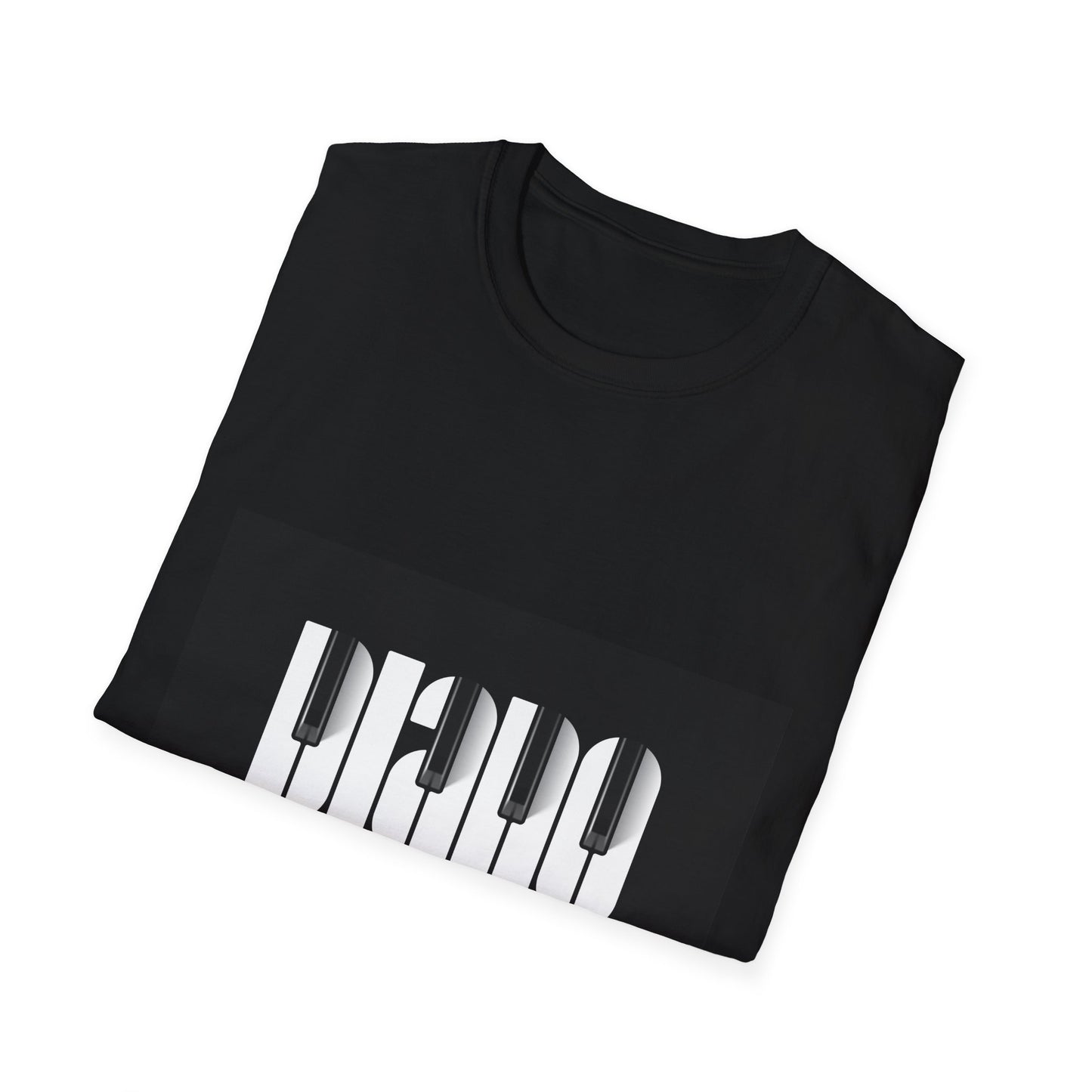 10%OFF at checkout! - Piano Retro Logo T-Shirt — Minimalist Black & White Music Tee