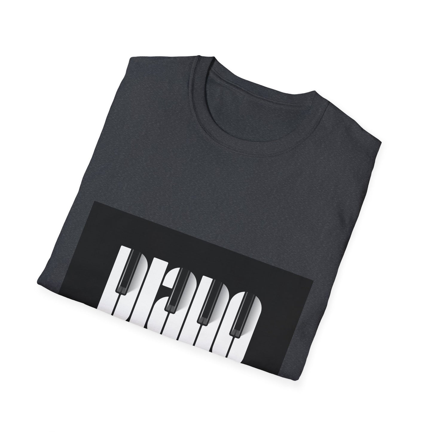10%OFF at checkout! - Piano Retro Logo T-Shirt — Minimalist Black & White Music Tee